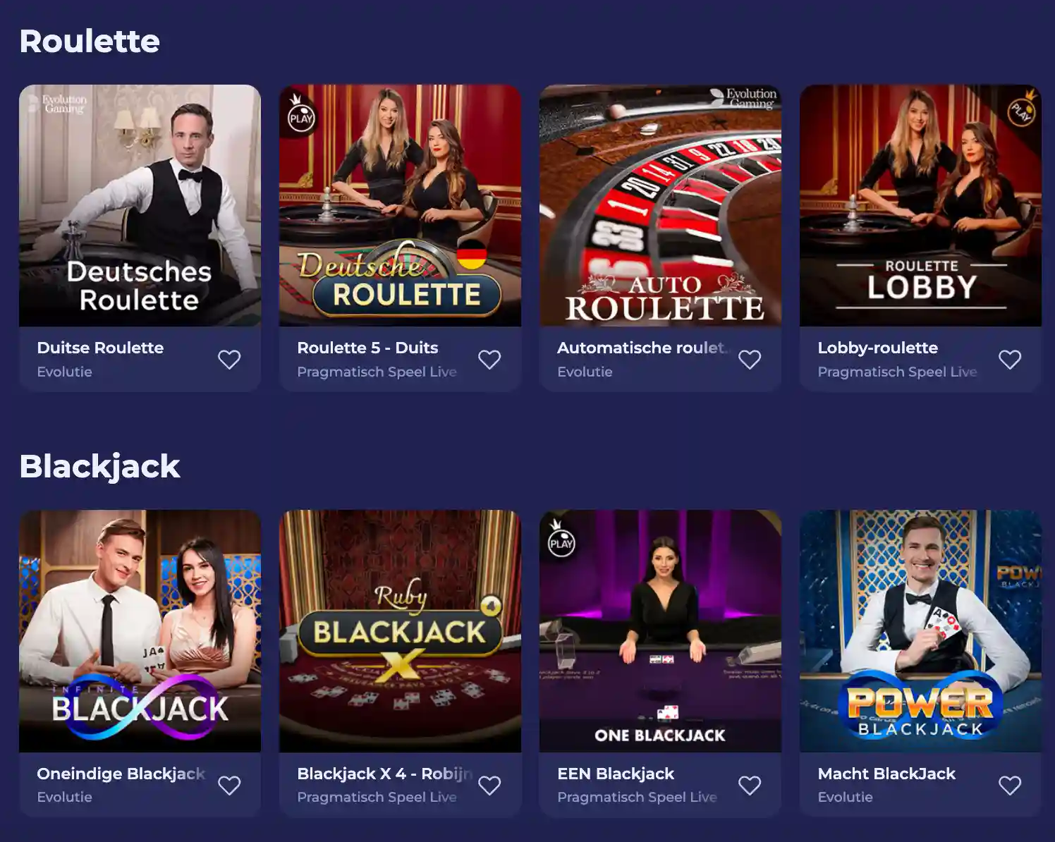 Bruno Casino Tafelspellen